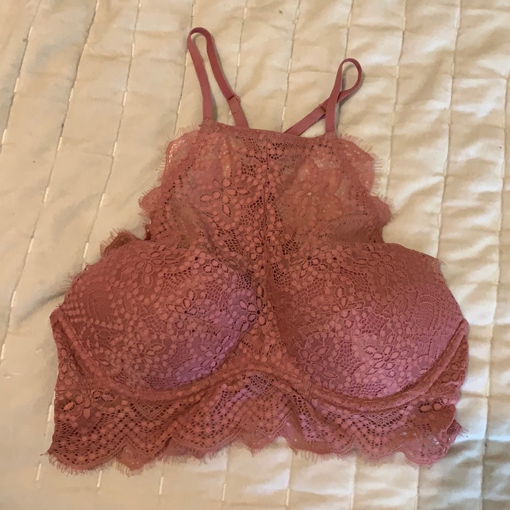 34B lace up front bralette